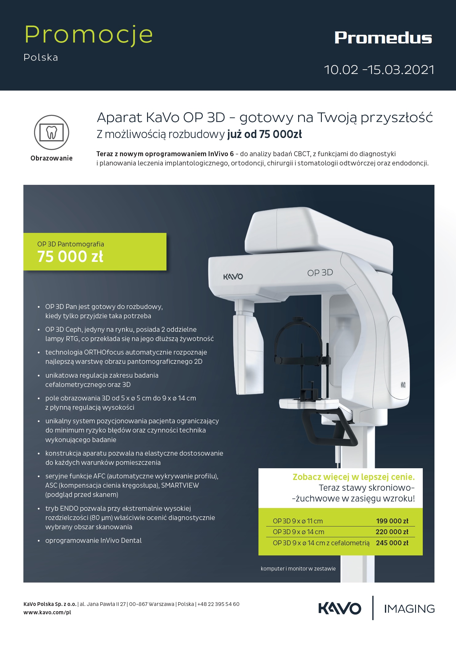 KaVo radiologia promocja Luty Marzec 2021