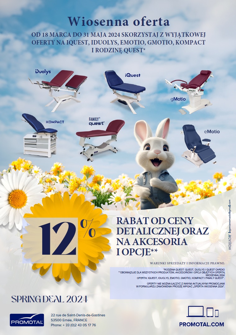 Spring Deal 2024 promocja na fotele ginekologiczne i medyczne PROMOTAL 2