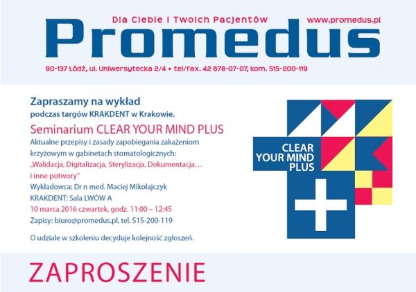 CLEAR YOUR MIND PLUS - seminarium podczas targów KRAKDENT