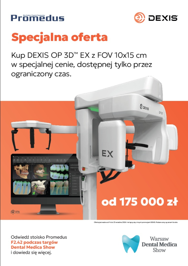 Promocja na tomografy DEXIS przygotowana na targi Warsaw Dental Medica Show 2026