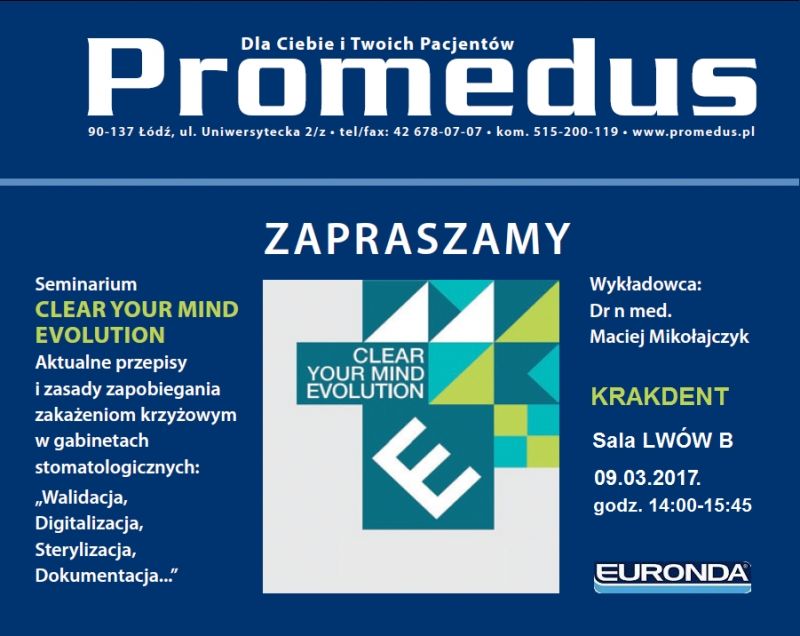 CLEAR YOUR MIND Evolution - seminarium w Krakowie podczas targów Krakdent 2017