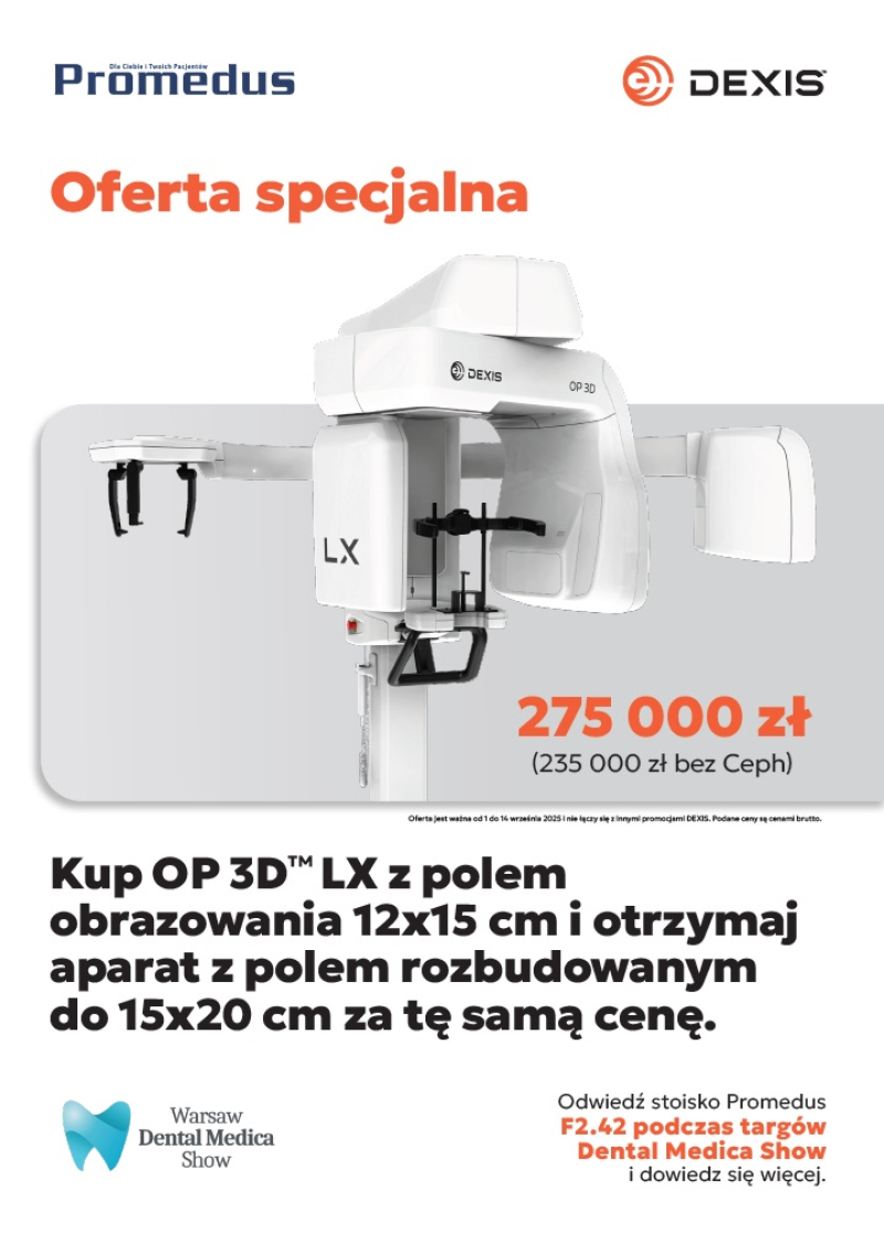Kup tomograf DEXIS Op 3D LX z FOV 12x15 cm i otrzymaj aparat z polem 15x20 cm