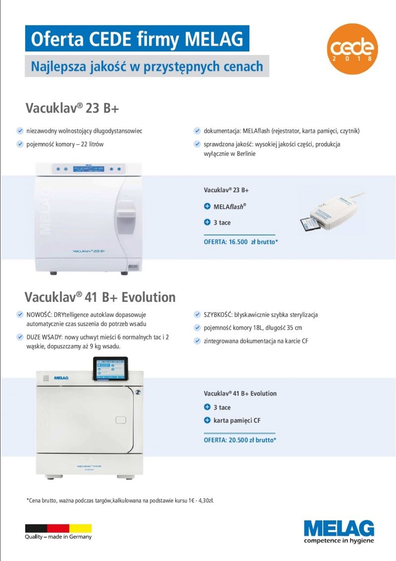 MELAG - promocja CEDE 2018