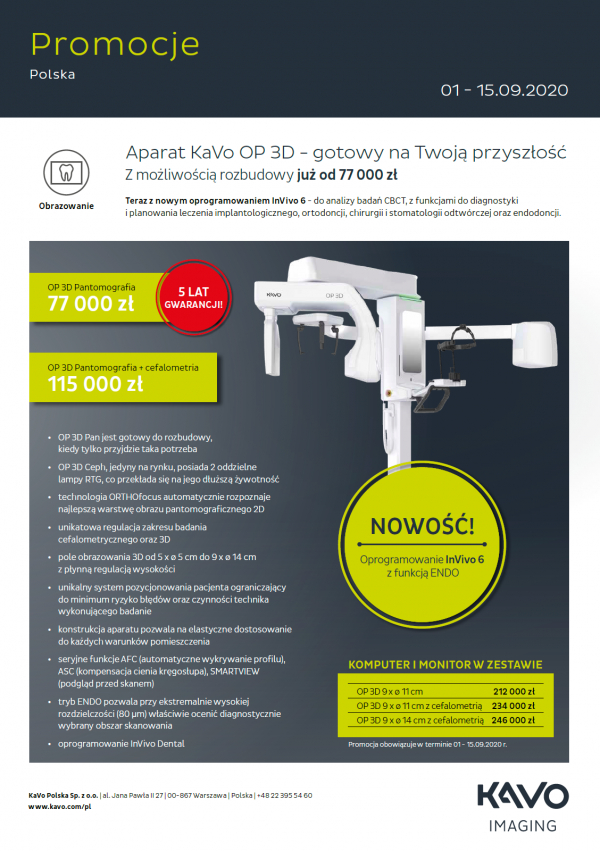 Radiologia KaVo - promocja wrzesień 2020